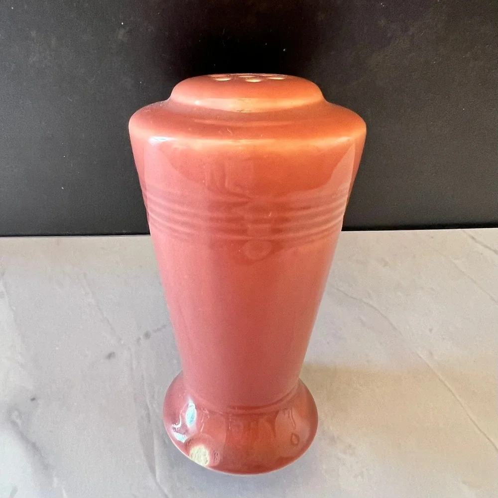 Fiesta Vintage Terracotta Orange Art Deco Style Ceramic Salt or Pepper Shaker